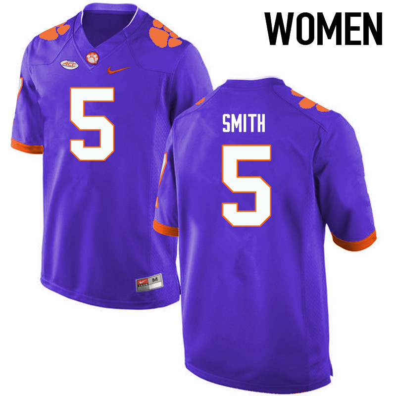 Women Clemson Tigers #5 Shaq Smith College Football Jerseys-Purple